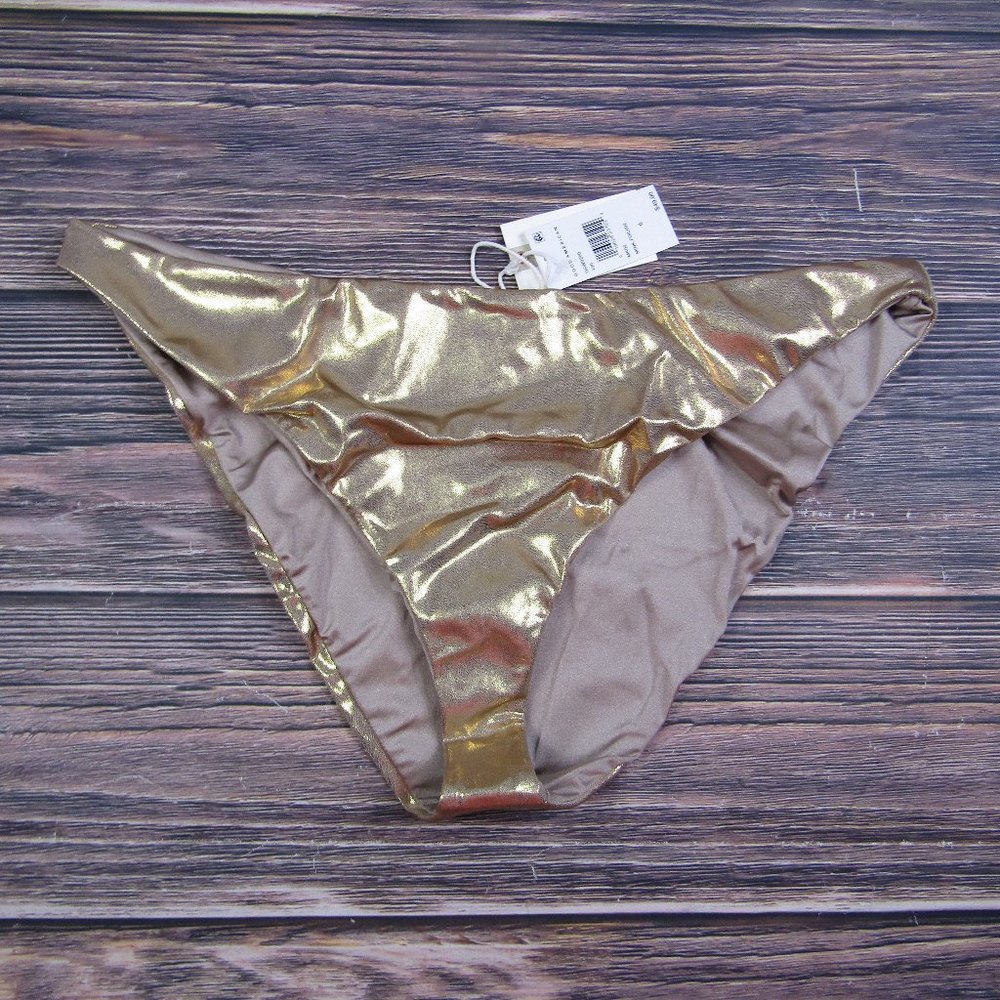 Good American NEW 3XL Size 6 Gold Foil Better Bikini Bottom Swim